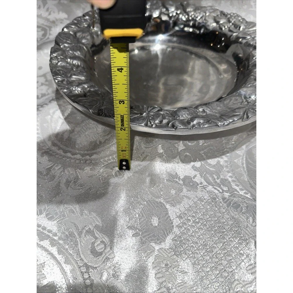 Pewter Embossed Grape /strawberry Serving Plate 11 1/2 “